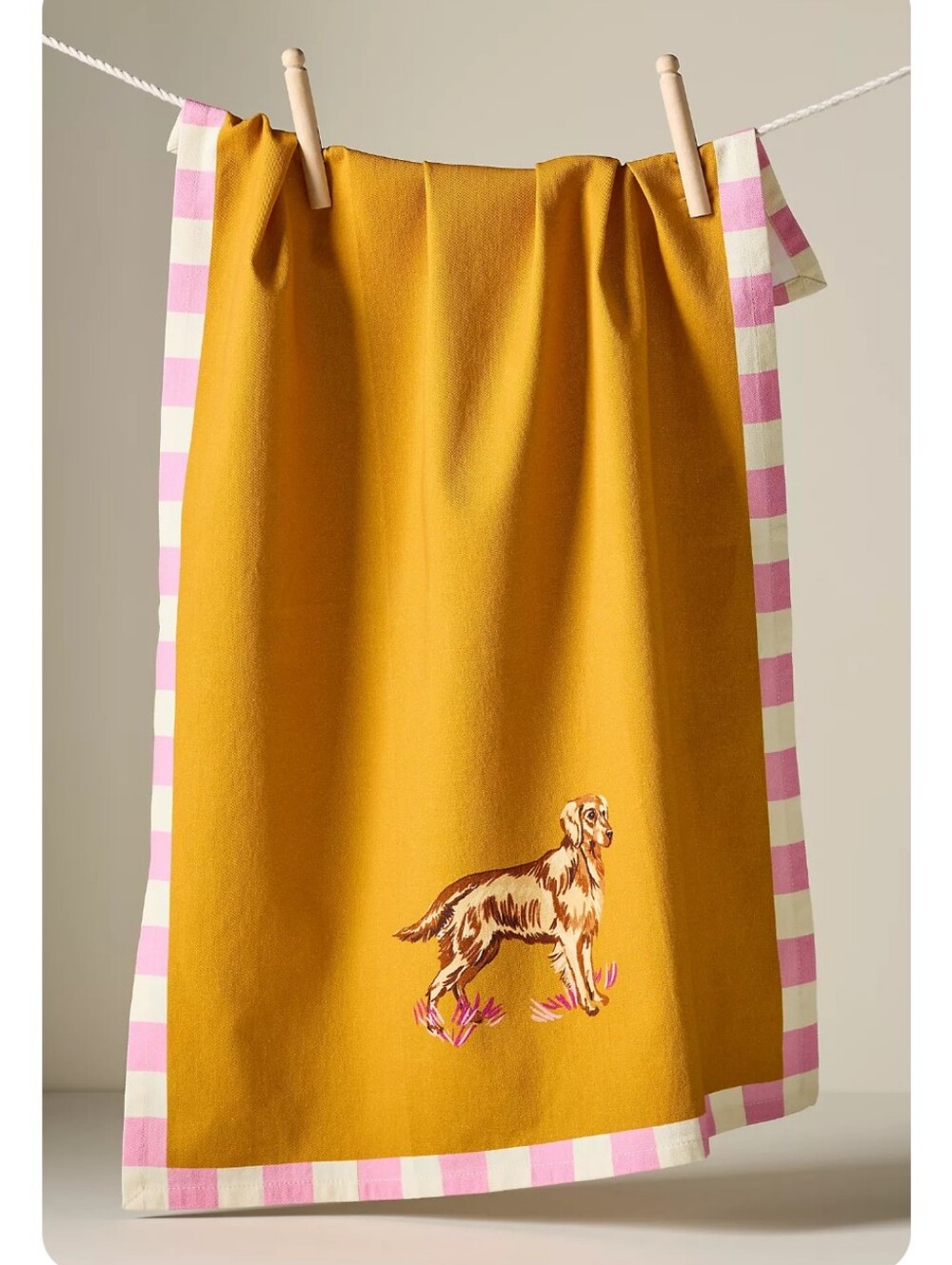 Anthropologie Portobello Dog Dish Towel *Golden Retriever *NWT